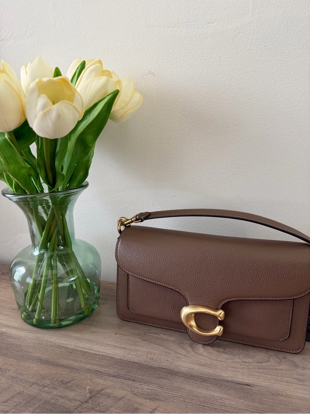 Coach Tabby Leather Shoulder Bag with Gold Hardware